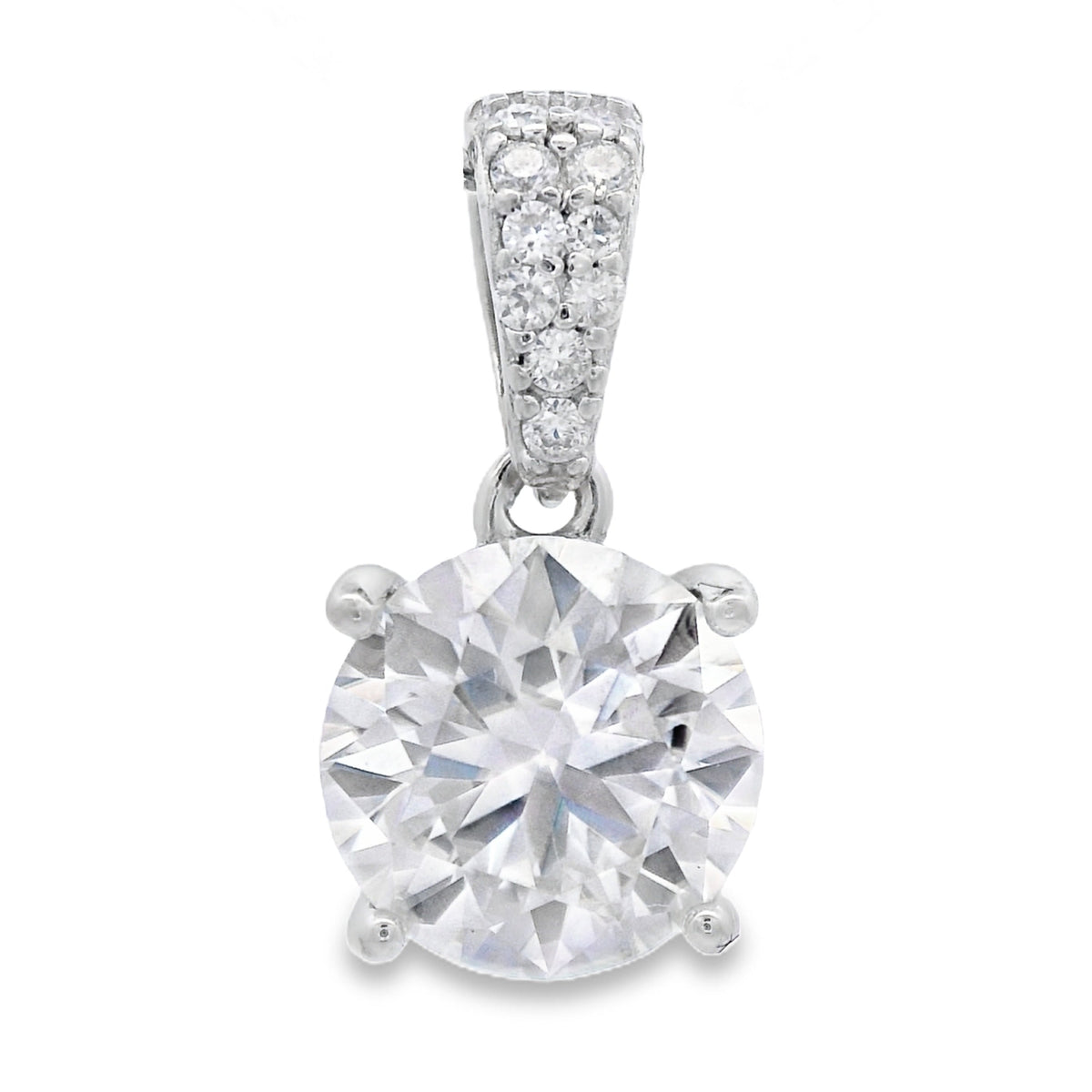 2.00ct Moissanite Pendant Sterling Silver