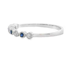 Sapphire Diamond stackable band set 14KT White Gold