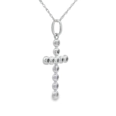 .15ct Diamond Cross Religious Pendant 14KT White Gold