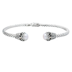 FW Pearl Bangle Bracelet Sterling Silver 18KT Gold