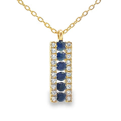 Sapphire Diamond Fashion Pendants 14KT Yellow Gold