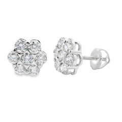 1.87ct Lab Grown Diamond Earrings Sterling Silver