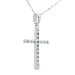.25ct Diamond Cross Religious Pendant 14KT White Gold