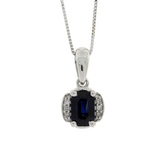 .63ct Sapphire Diamond Fashion Pendants 14KT White Gold