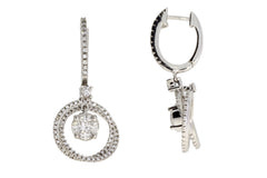 1.00ct Diamond Dangle Earrings 14KT White Gold
