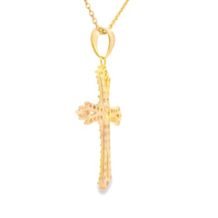 Topaz Cross Religious Pendant Sterling Silver