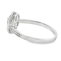 .50ct Peridot Diamond Ring 10KT White Gold