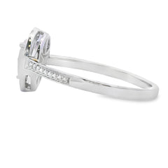 .44ct Rose Quartz Diamond Ring 10KT White Gold