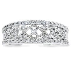 .50ct Diamond Fashion band rings 10KT White Gold