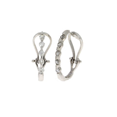 1.00ct Diamond Hoop Earrings 14KT White Gold