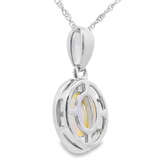 .04ct Opal Diamond Fashion Pendants 10KT White Gold