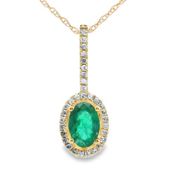 .46ct Emerald Diamond Fashion Pendants 10KT Yellow Gold