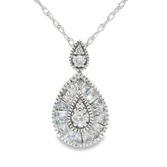 Genuine .32ct Diamond Fashion Pendants 14KT White Gold