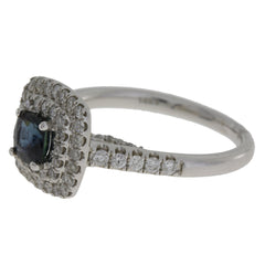 1.22ct Sapphire Diamond Ring 14KT White Gold