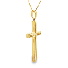 .22ct Diamond Cross Religious Pendant 14KT Yellow Gold