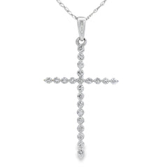 .21ct Diamond Cross Religious Pendant 14KT White Gold