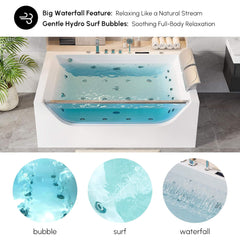 Alora 71-Inch Luxury 2-Person Jetted Whirlpool Tub With Massage And Thermostat Control (SAK13872)