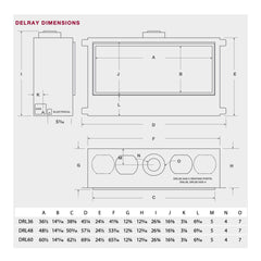 Montigo DelRay Full Load Direct Vent Linear Natural Gas Fireplace With Remote Controlled Fans [DRL36/48/7213NI-2] (SAK56384)