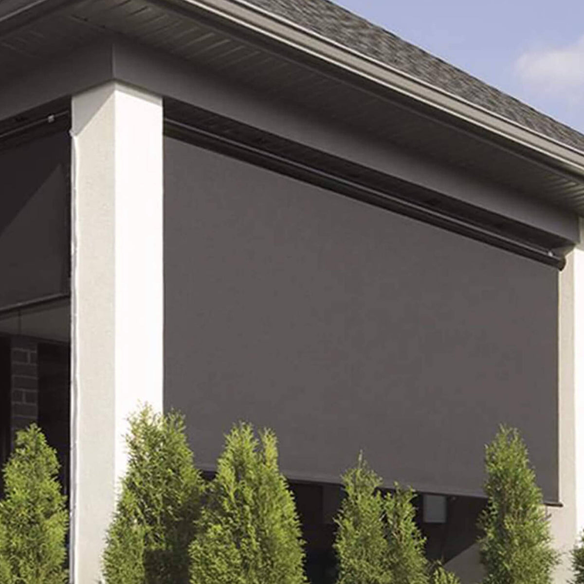 Multiple Awnings Multishade Premium Aluminum Retractable Outdoor Shade With PVC Covered Polyester Fabric (SAK59071)
