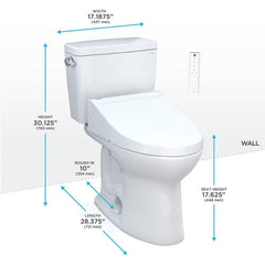 [MW7763084CEFG.10#01] TOTO Drake 1.28 GPF Elongated Universal Height EWater+ Toilet With C5 Bidet Seat (SAK56192)