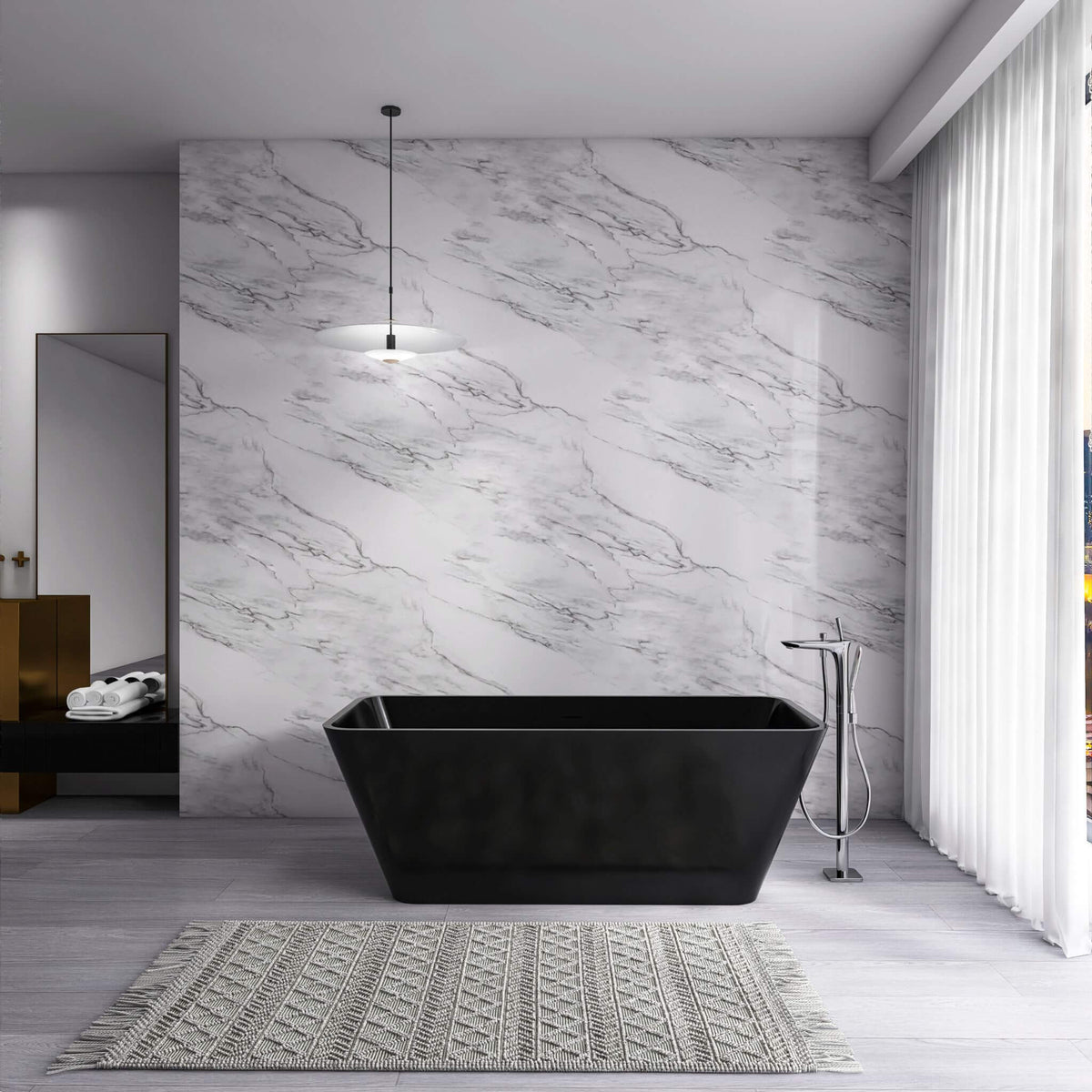 Nuvia 67-Inch Luxury Freestanding Solid Surface Soaking Bathtub (SAK51920)