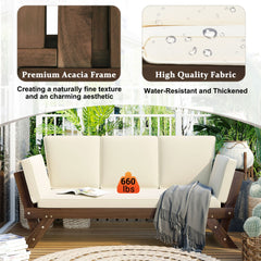 Alora Outdoor Adjustable Wooden Patio Daybed Sofa With Cushions (SAK41345)
