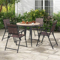 Folding Patio Dining Chairs Set of 4 - Heavy-Duty Metal Frame
