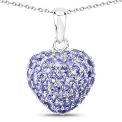 7.00 Carat Genuine Tanzanite .925 Sterling Silver Pendant