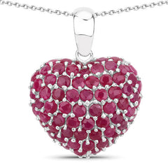8.58 Carat Genuine Ruby .925 Sterling Silver Pendant