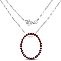 3.52 Carat Genuine Garnet .925 Sterling Silver Pendant