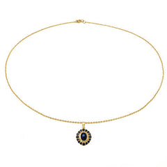 3.02 Carat Genuine Blue Sapphire .925 Sterling Silver Pendant