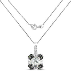 2.72 Carat Genuine Multi Stones .925 Sterling Silver Pendant