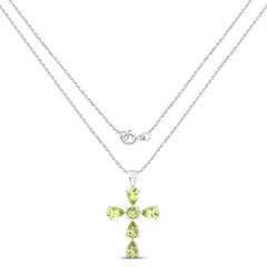 2.24 Carat Genuine Peridot .925 Sterling Silver Pendant