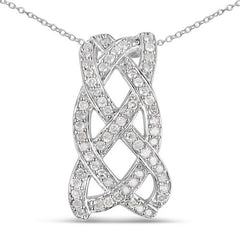 0.54 Carat Genuine White Diamond .925 Sterling Silver Pendant