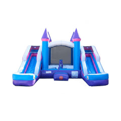 16FT Pink Castle Bounce House Combo With Double Water Slide (SAK84027)