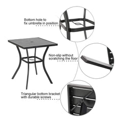 Alora Premium 6-Piece Bar Patio Furniture Set With Umbrella, Swivel Chairs, And Cushions (SAK90375)