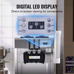 Premium Commercial 3-flavor Freestanding Soft Serve Ice Cream Machine Maker, 21-31 L/H (SAK21874)