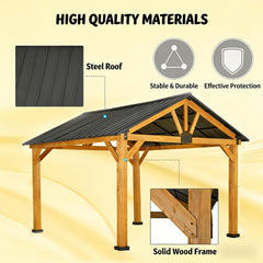 [09X11FT] Premium Outdoor Hardtop Patio Backyard Gazebo (SAK86341)