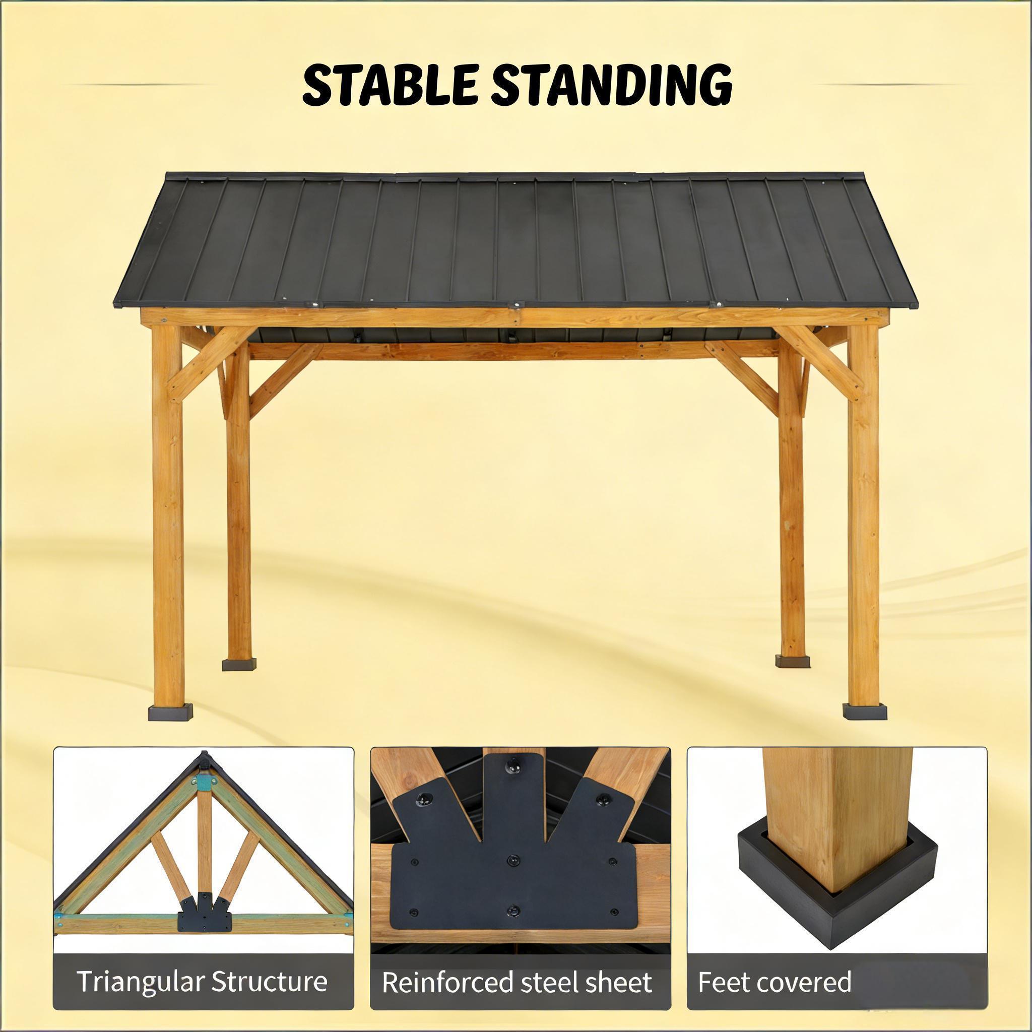 [09X11FT] Premium Outdoor Hardtop Patio Backyard Gazebo (SAK86341)
