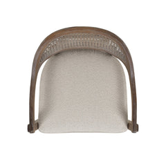 Pyrla 26" Upholstered Counter Stool with Curved Cane Back and Wood Legs
