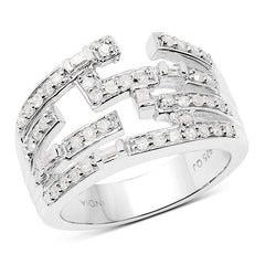 0.60 Carat Genuine White Diamond .925 Sterling Silver Ring