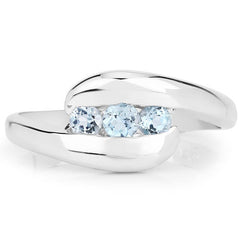 0.74 Carat Genuine Blue Topaz .925 Sterling Silver Ring