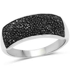 0.43 Carat Genuine Black Diamond .925 Sterling Silver Ring