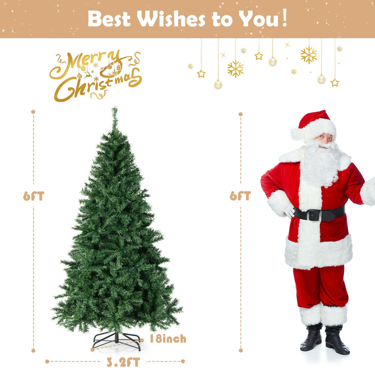 6 Feet Christmas Tree Pre-Lit 3-Minute Quick Shape