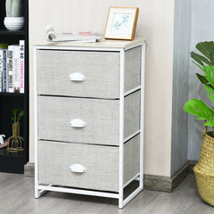 Nightstand Side Table Storage Tower Dresser Chest with 3 Drawers