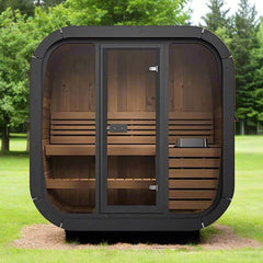 SaunaLife Model CL4G 3-Person Cube-Series Luxury Wooden Outdoor Home Sauna Kit [SL-MODELCL4G] (SAK92610)