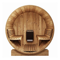 SaunaLife Model E7G Ergo Series 4-Person Outdoor Sauna Barrel With Glass Front [SL-MODELE7G] (SAK81934)