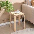 Set of 4 Colorful Square Stools with Anti-slip Felt Mats-Multicolor