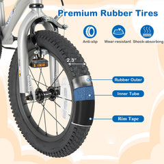 14-Inch Kids Bike Bicycle for Boys Girls 3-5 with High Carbon Steel Frame