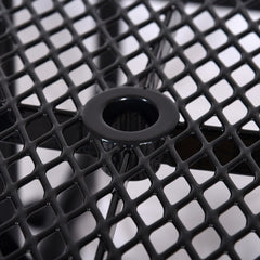 Large 46-Inch Stylish Square Steel Picnic Table W/ Thermoplastic Coating & Umbrella Hole (SAK90547)